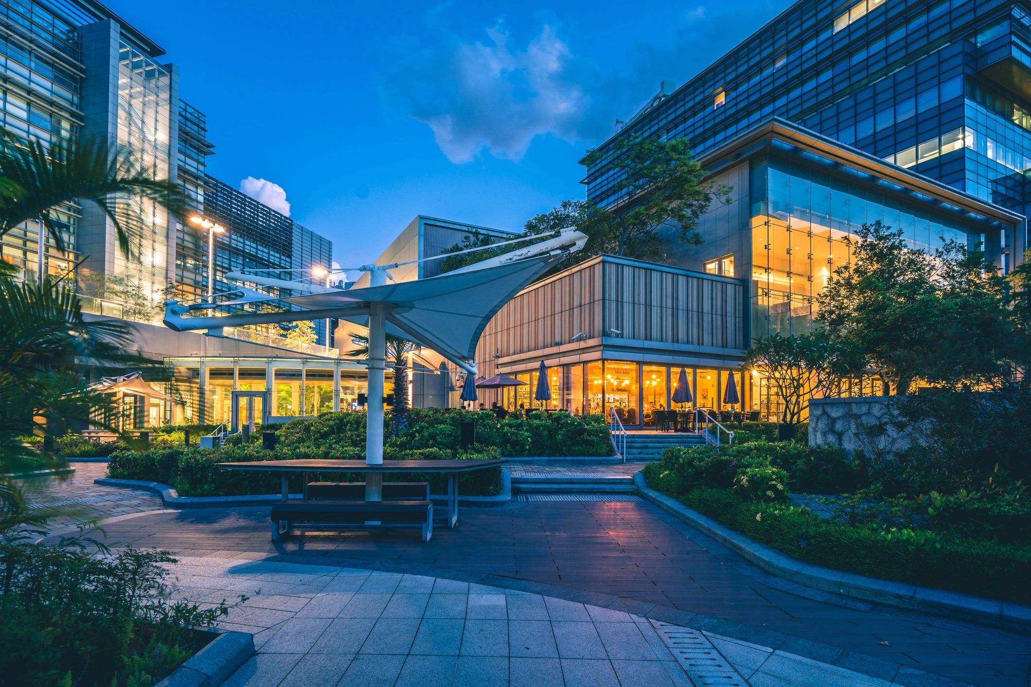 modern research office building exterior